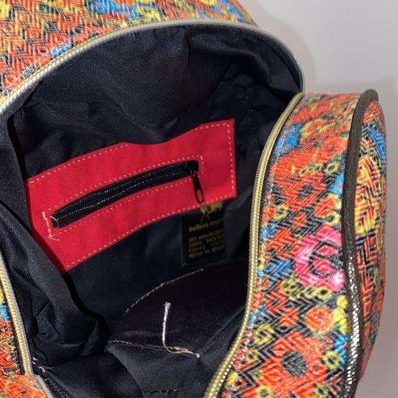 Frida kahlo ditzy floral metallic mini backpack purse bag - Picture 6 of 10